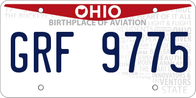 OH license plate GRF9775
