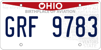 OH license plate GRF9783