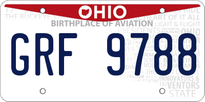 OH license plate GRF9788