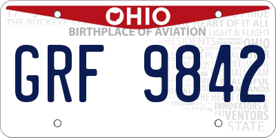 OH license plate GRF9842