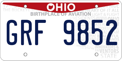 OH license plate GRF9852