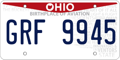 OH license plate GRF9945