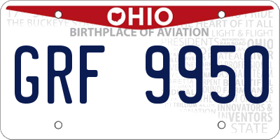 OH license plate GRF9950