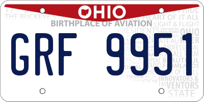 OH license plate GRF9951