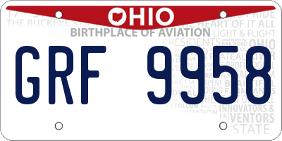 OH license plate GRF9958