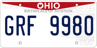 OH license plate GRF9980