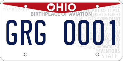 OH license plate GRG0001
