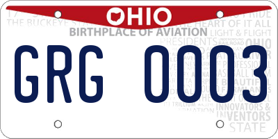 OH license plate GRG0003