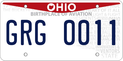 OH license plate GRG0011