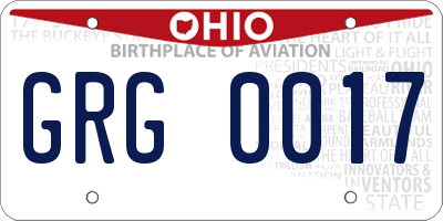 OH license plate GRG0017