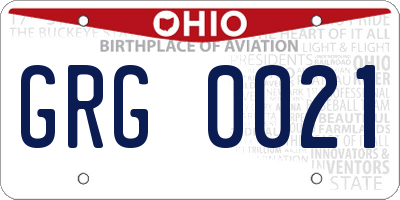 OH license plate GRG0021