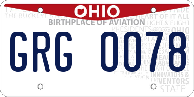 OH license plate GRG0078