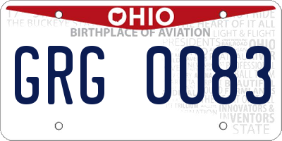 OH license plate GRG0083