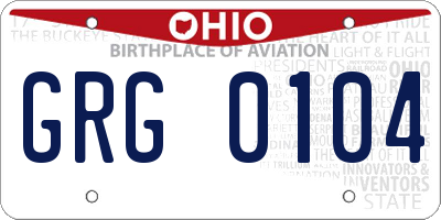 OH license plate GRG0104