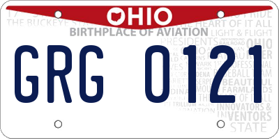 OH license plate GRG0121