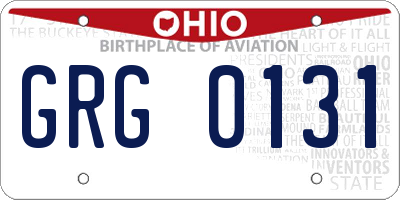 OH license plate GRG0131