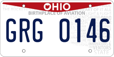 OH license plate GRG0146