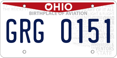 OH license plate GRG0151