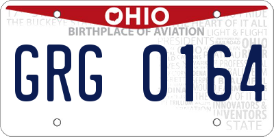 OH license plate GRG0164