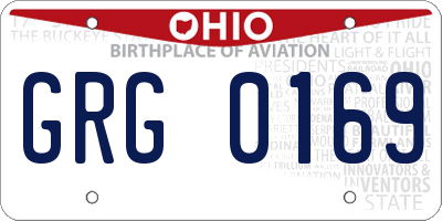 OH license plate GRG0169