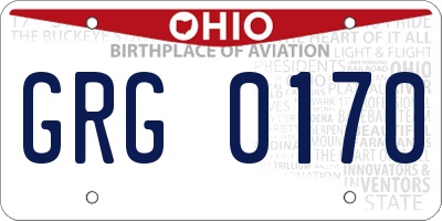 OH license plate GRG0170