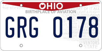 OH license plate GRG0178
