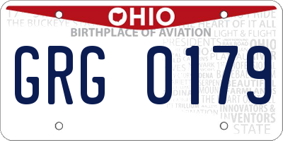 OH license plate GRG0179