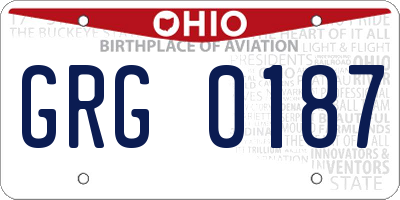 OH license plate GRG0187