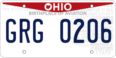 OH license plate GRG0206