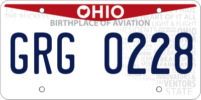 OH license plate GRG0228