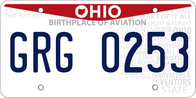 OH license plate GRG0253