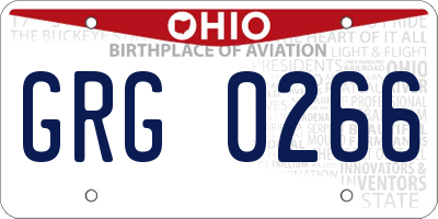 OH license plate GRG0266