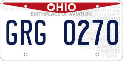 OH license plate GRG0270