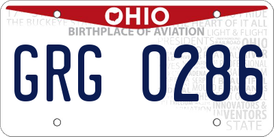 OH license plate GRG0286