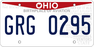 OH license plate GRG0295
