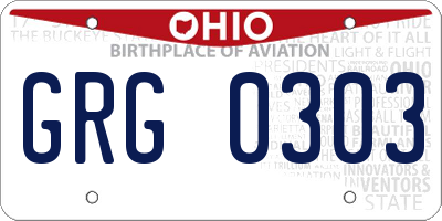 OH license plate GRG0303