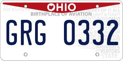 OH license plate GRG0332