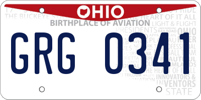 OH license plate GRG0341
