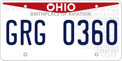 OH license plate GRG0360