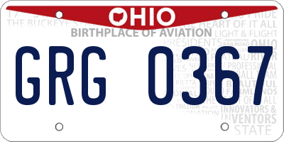 OH license plate GRG0367