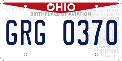 OH license plate GRG0370