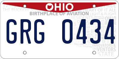 OH license plate GRG0434