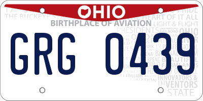 OH license plate GRG0439