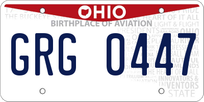 OH license plate GRG0447