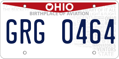 OH license plate GRG0464