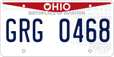 OH license plate GRG0468