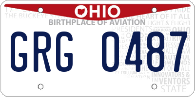OH license plate GRG0487