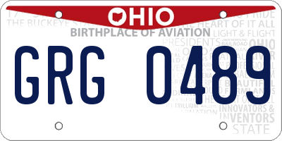 OH license plate GRG0489