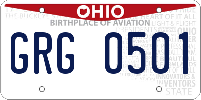 OH license plate GRG0501