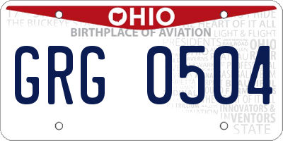 OH license plate GRG0504
